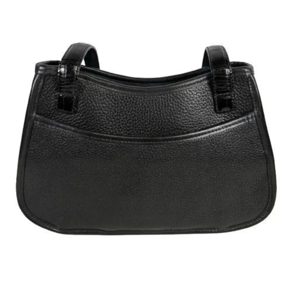 New Brighton Angelique Pebbled Crock Leather Shoulder Bag Tote Purse w/Bow $240